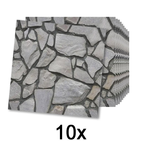 1x Papel pintado autoadhesivo con aspecto de roca Rock Wall (10 uds.) | ROCKWRAP