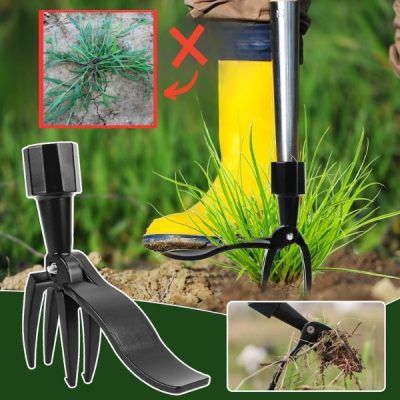 Arrancador de malas hierbas con 4 garras – aluminio, sin agacharse, sin productos químicos | ROOTNIK